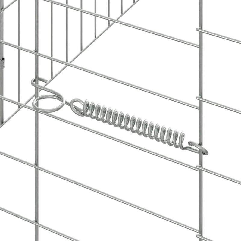 vidaXL Rabbit Cage Silver 400 x 78 x 78 cm Galvanised Steel