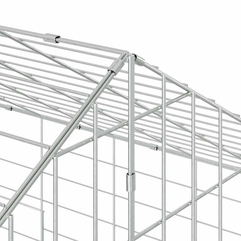 vidaXL Rabbit Cage Silver 400 x 78 x 78 cm Galvanised Steel