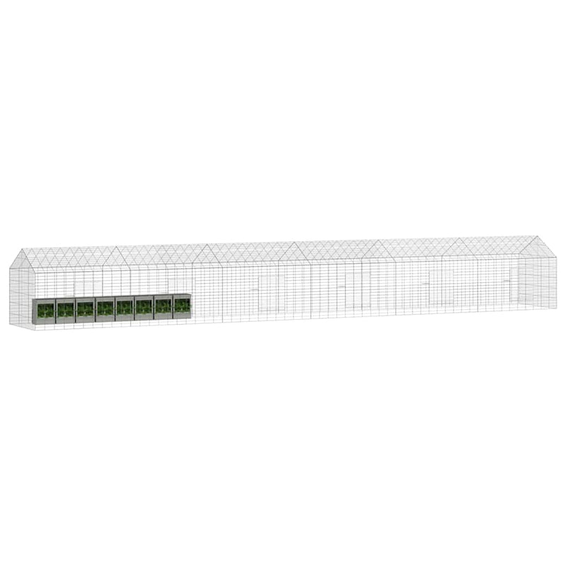 vidaXL Rabbit Cage Silver 400 x 78 x 78 cm Galvanised Steel