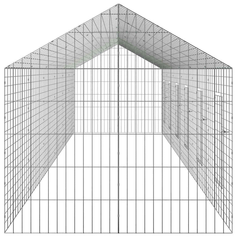 vidaXL Rabbit Cage Silver 400 x 78 x 78 cm Galvanised Steel