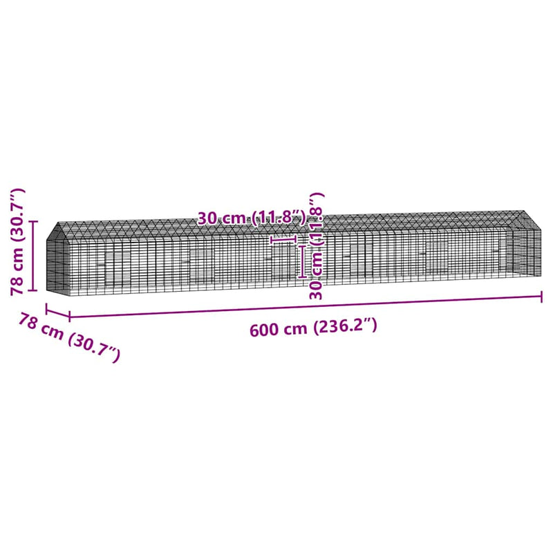 vidaXL Rabbit Cage Silver 400 x 78 x 78 cm Galvanised Steel