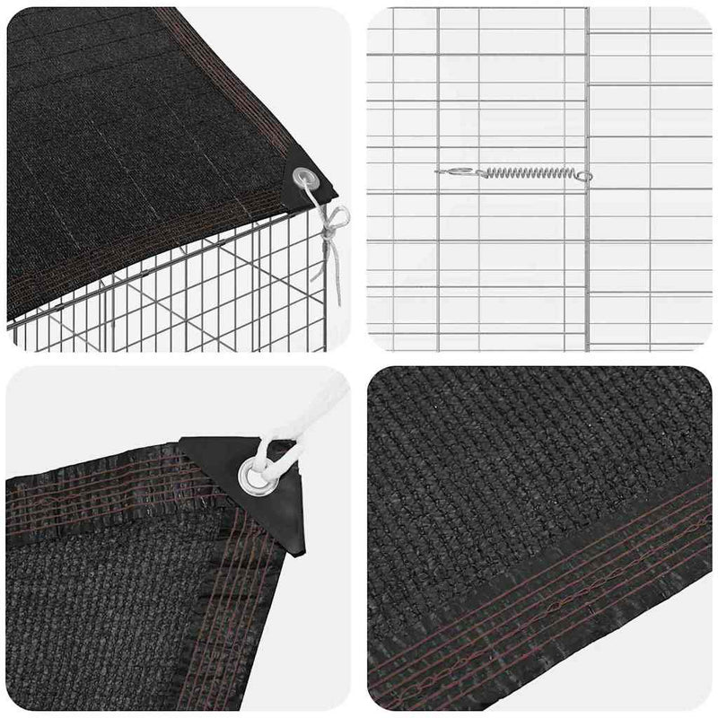 vidaXL Rabbit Cage Silver 400 x 78 x 78 cm Galvanised Steel