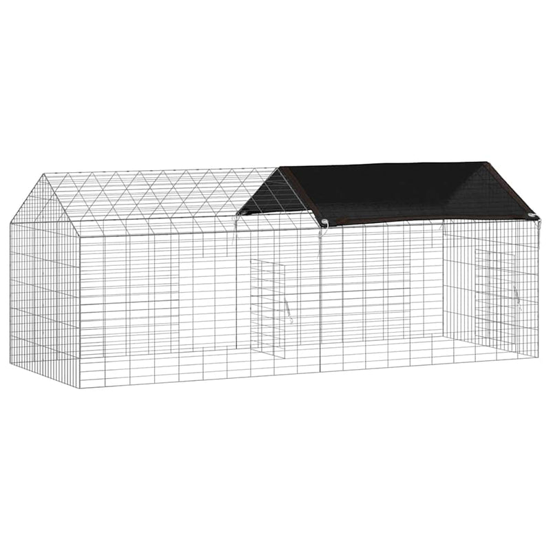 vidaXL Rabbit Cage Silver 400 x 78 x 78 cm Galvanised Steel