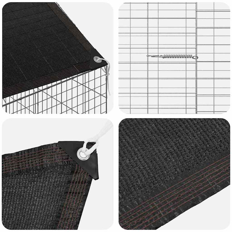 vidaXL Rabbit Cage Silver 400 x 78 x 78 cm Galvanised Steel