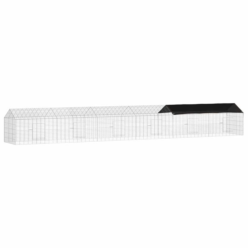 vidaXL Rabbit Cage Silver 400 x 78 x 78 cm Galvanised Steel