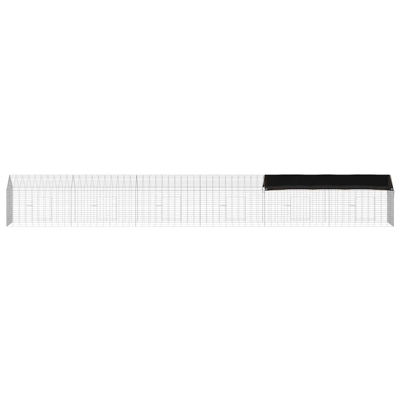 vidaXL Rabbit Cage Silver 400 x 78 x 78 cm Galvanised Steel