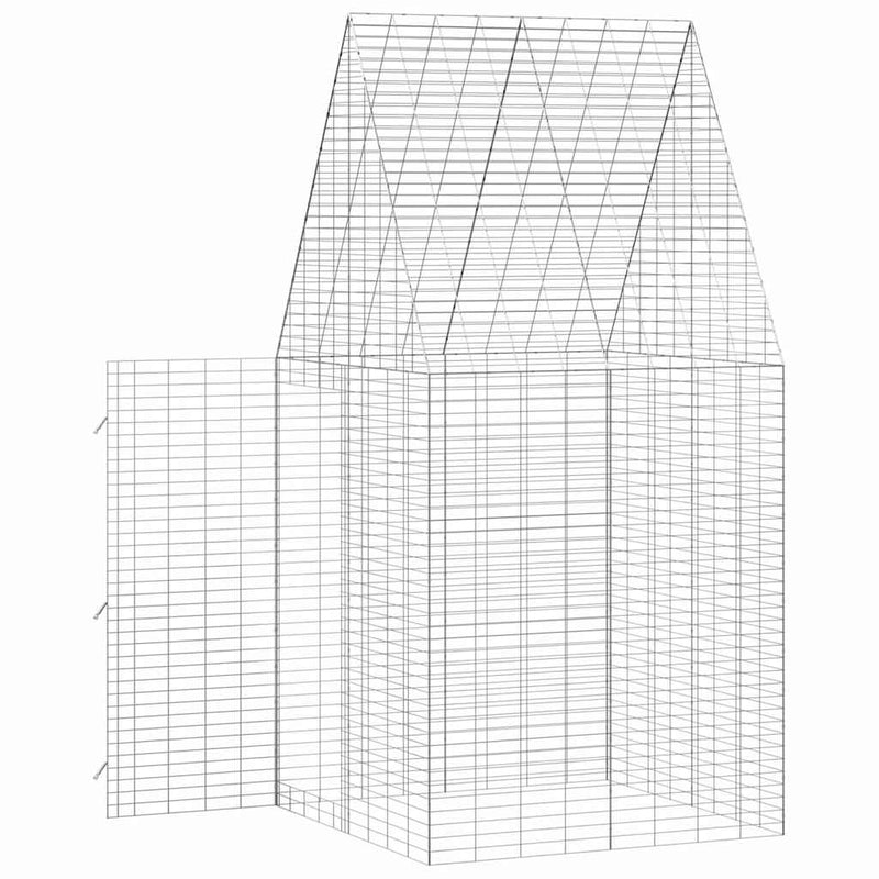 Rabbit Cage Silver 400 x 100 x 210 cm Galvanised Steel