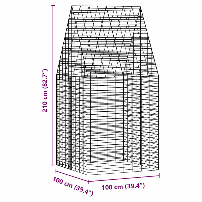 Rabbit Cage Silver 400 x 100 x 210 cm Galvanised Steel