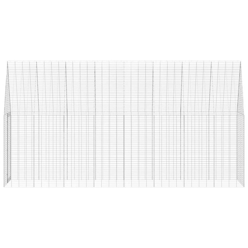 Rabbit Cage Silver 400 x 100 x 210 cm Galvanised Steel