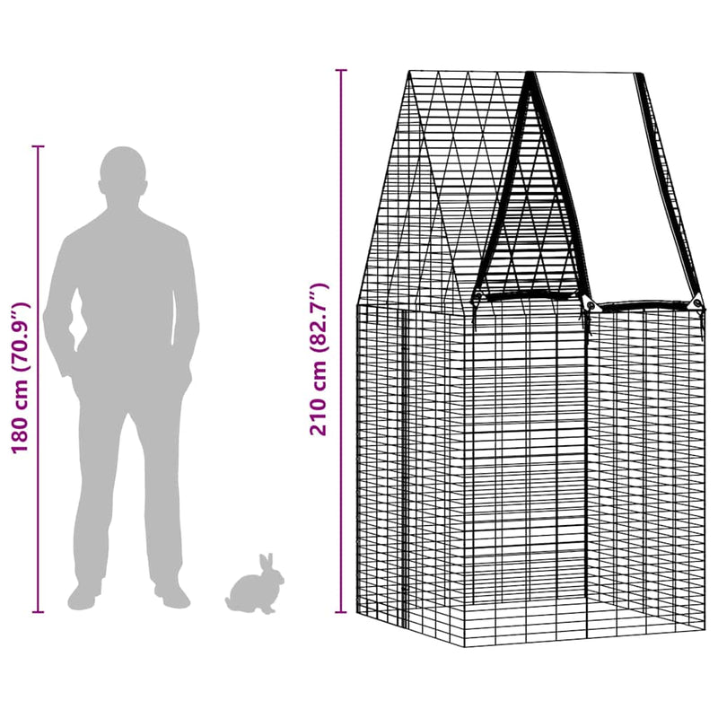 Rabbit Cage Silver 100 x 100 x 210 cm Galvanised Steel