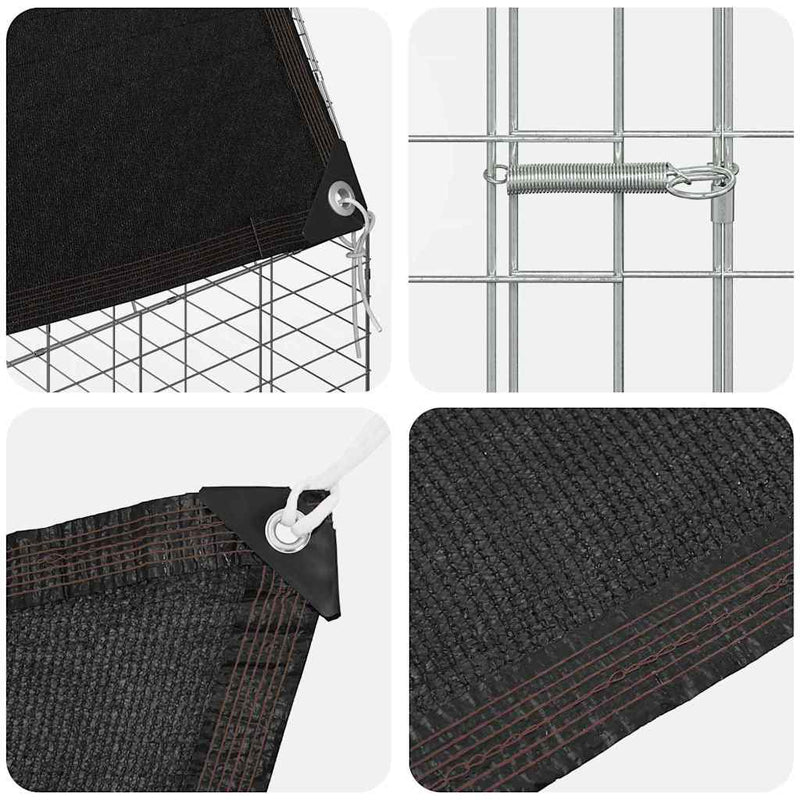 Rabbit Cage Silver 200 x 100 x 210 cm Galvanised Steel