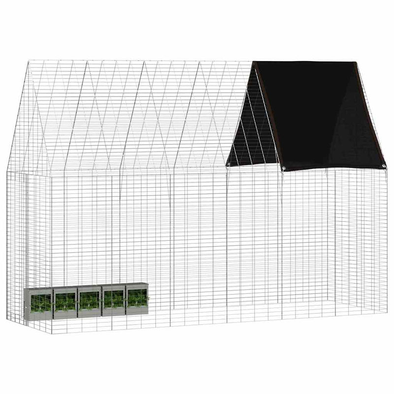 Rabbit Cage Silver 300 x 100 x 210 cm Galvanised Steel
