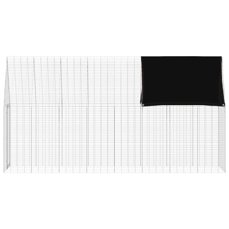 Rabbit Cage Silver 400 x 100 x 210 cm Galvanised Steel