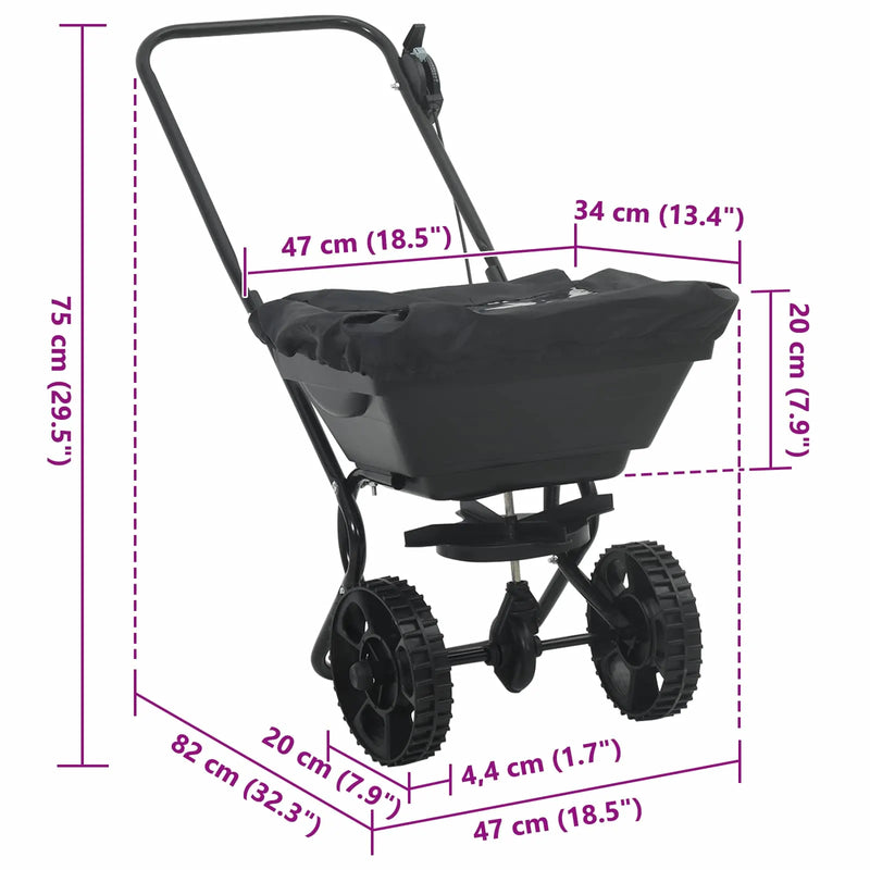 Spreader Black 82 x 46 x 75 cm PVC and Steel