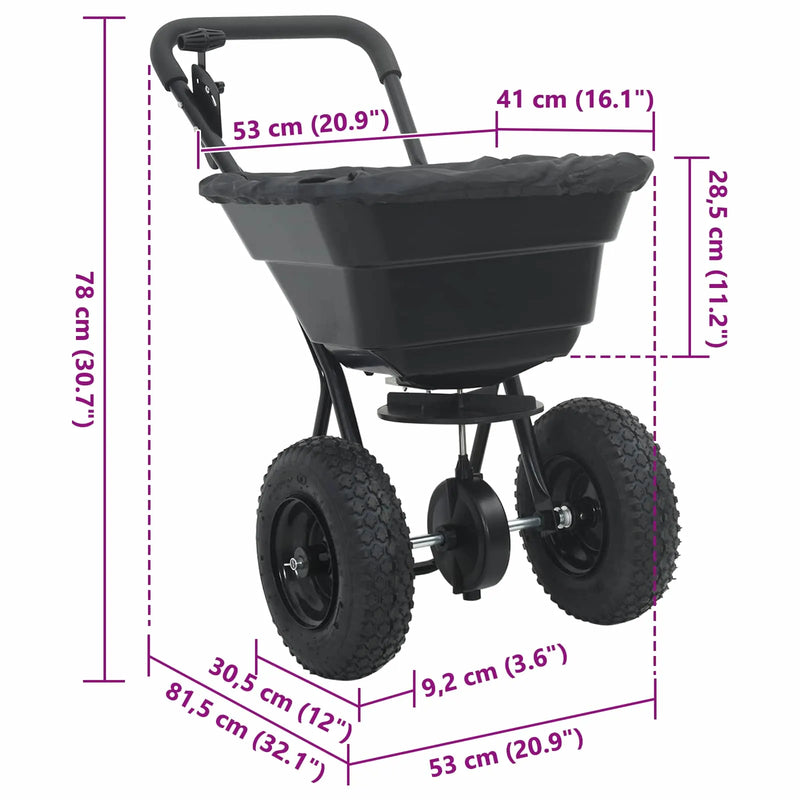 Spreader Black 53 x 81.5 x 78 cm PVC and Steel