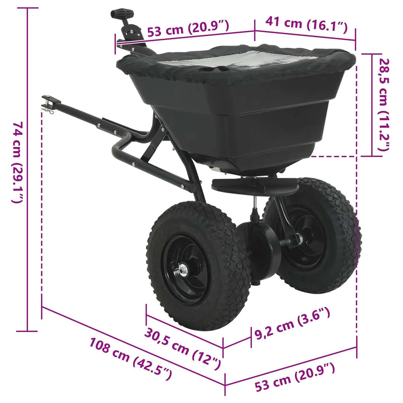 Spreader Black 53 x 108 x 74 cm PVC and Steel