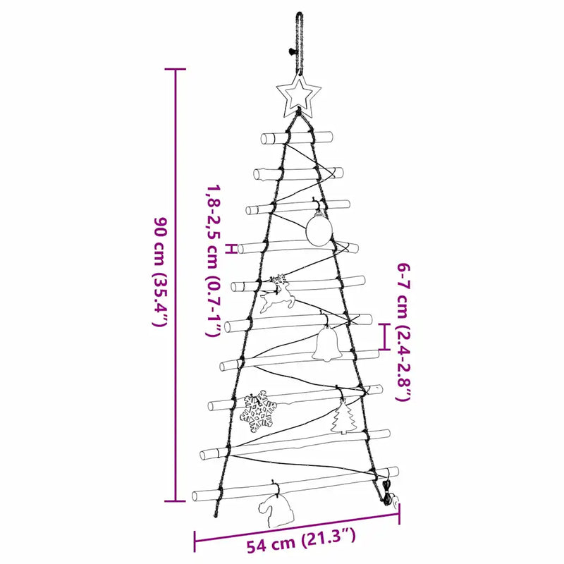 Christmas Tree Natural 90 cm Solid Ash Wood