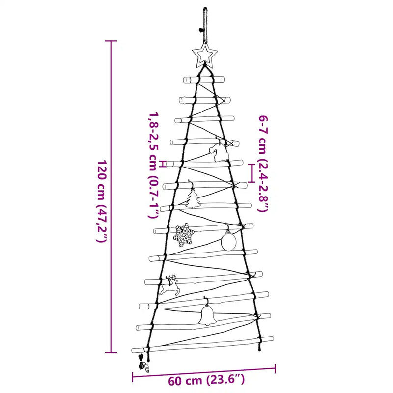 Christmas Tree Natural 120 cm Solid Ash Wood
