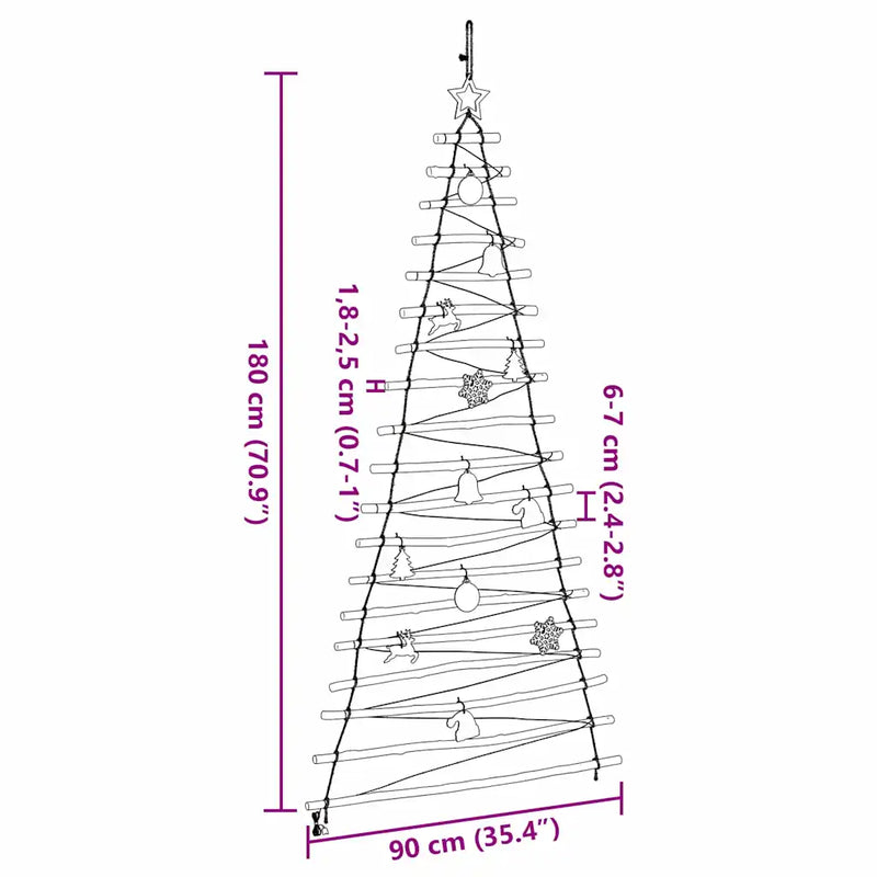 Christmas Tree Natural 180 cm Solid Ash Wood
