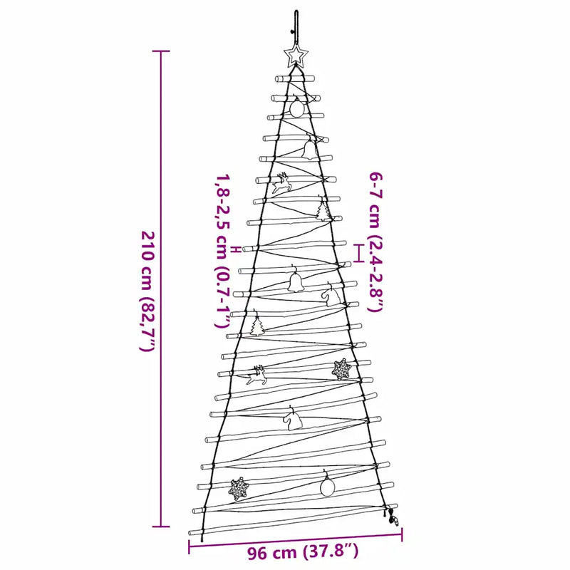 Christmas Tree Natural 210 cm Solid Ash Wood
