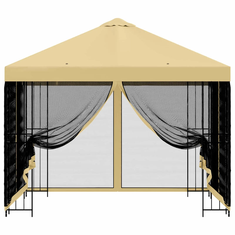 Garden Gazebo with Sidewalls 3 x 3 m Cream Polyester and Steel
