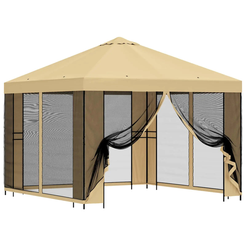 Garden Gazebo with Sidewalls 3 x 3 m Cream Polyester and Steel