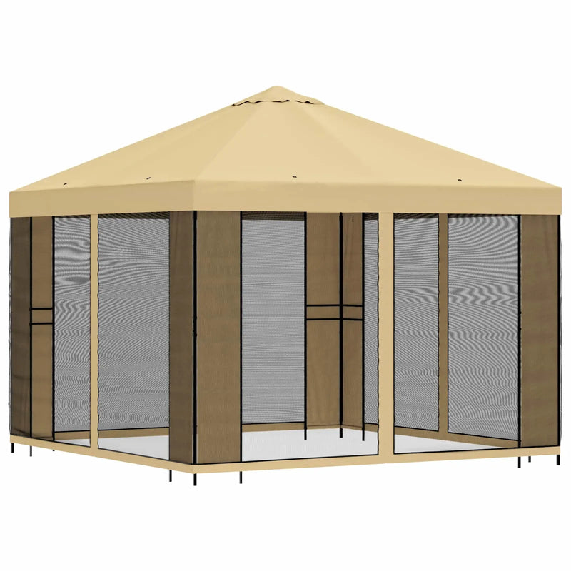 Garden Gazebo with Sidewalls 3 x 3 m Cream Polyester and Steel