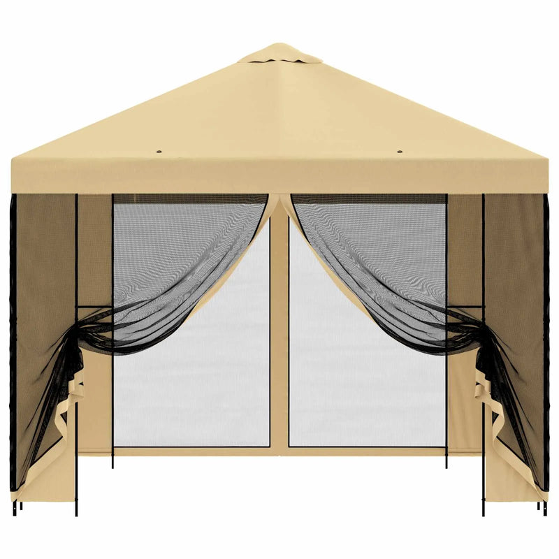 Garden Gazebo with Sidewalls 3 x 3 m Cream Polyester and Steel