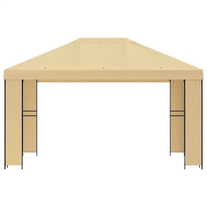 Gazebo 4 x 3 m Cream Polyester and Steel 190 gsm