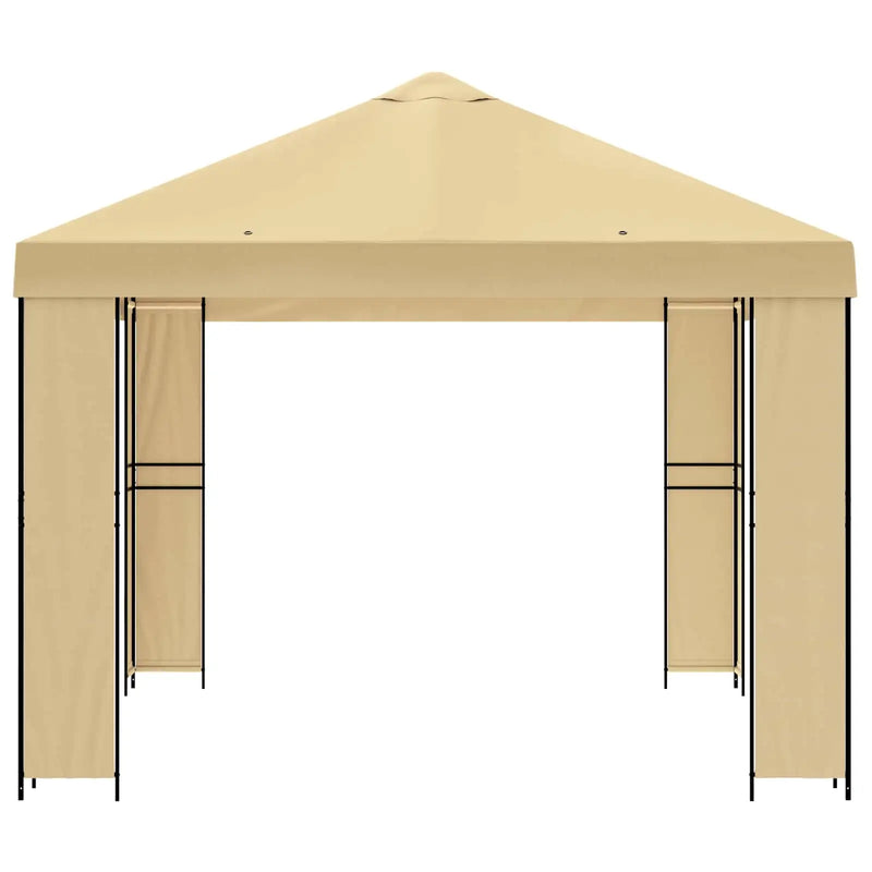 Gazebo 4 x 3 m Cream Polyester and Steel 190 gsm