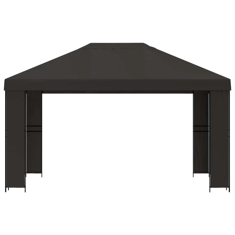 Gazebo 4 x 3 m Anthracite Polyester and Steel 190 gsm