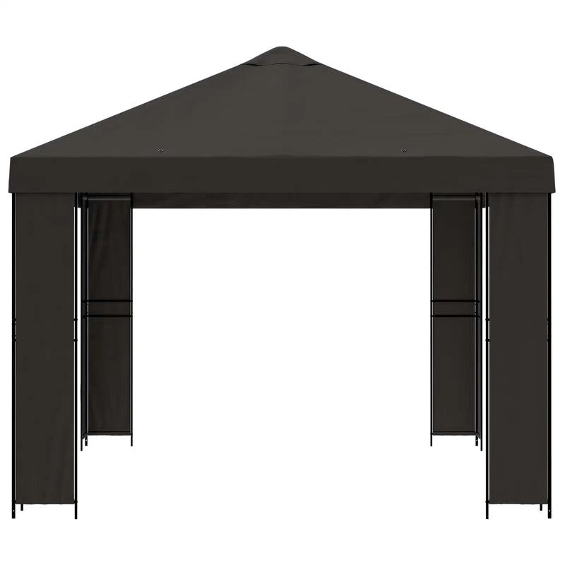 Gazebo 4 x 3 m Anthracite Polyester and Steel 190 gsm