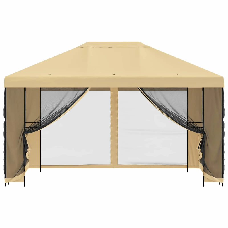 Garden Gazebo with Sidewalls 4 x 3 m Cream Polyester and Steel