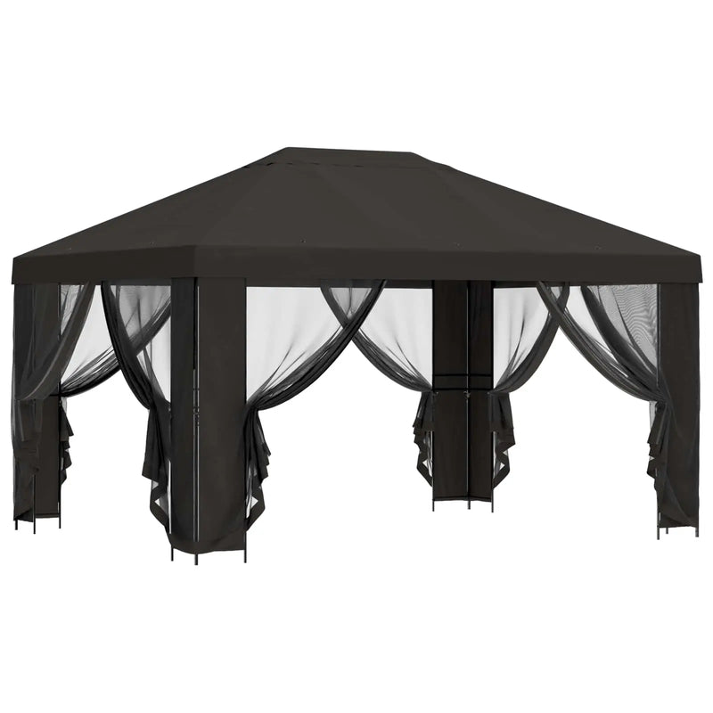 Garden Gazebo with Sidewalls 4 x 3 m Anthracite