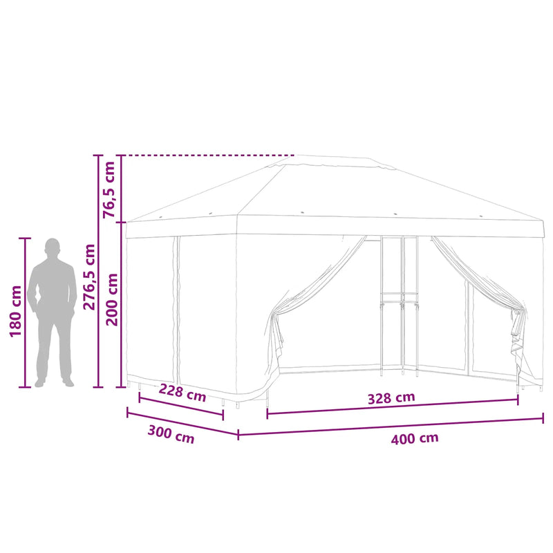 Garden Gazebo with Sidewalls 4 x 3 m Anthracite