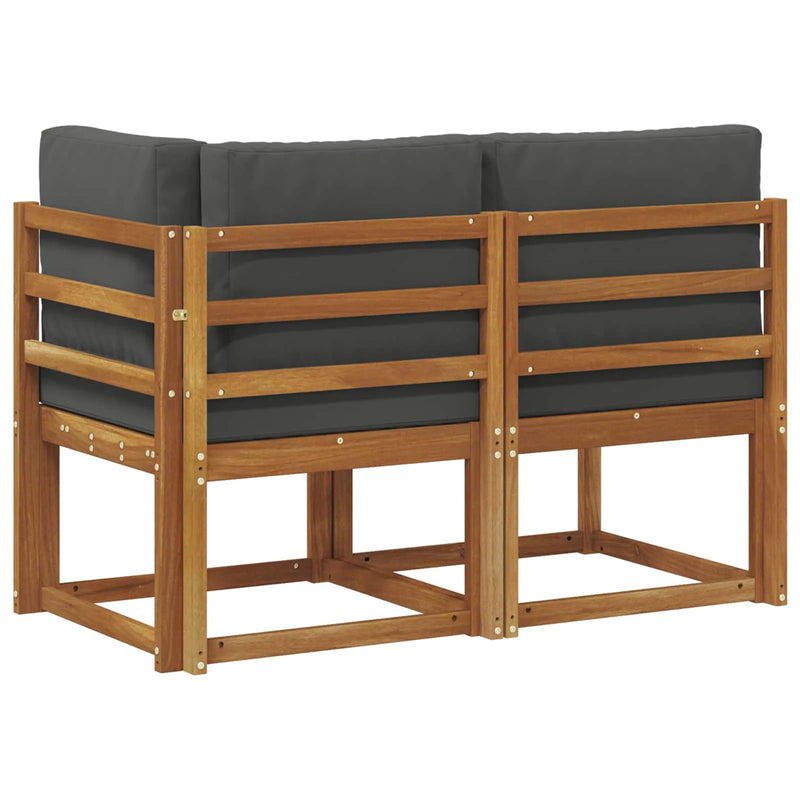Outdoor Middle and Corner Sofa 2 Piece Natural and Anthracite