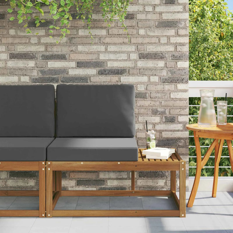 Outdoor End Sofa Natural and Anthracite 91 x 63 x 73 cm