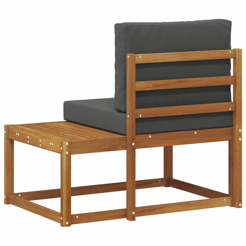 Outdoor End Sofa Natural and Anthracite 91 x 63 x 73 cm