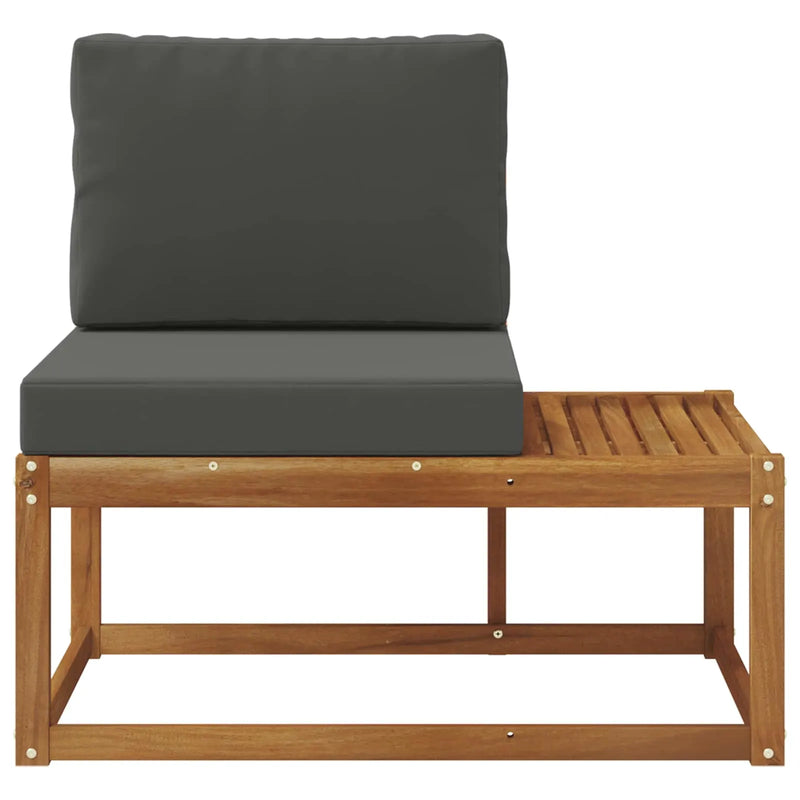 Outdoor End Sofa Natural and Anthracite 91 x 63 x 73 cm