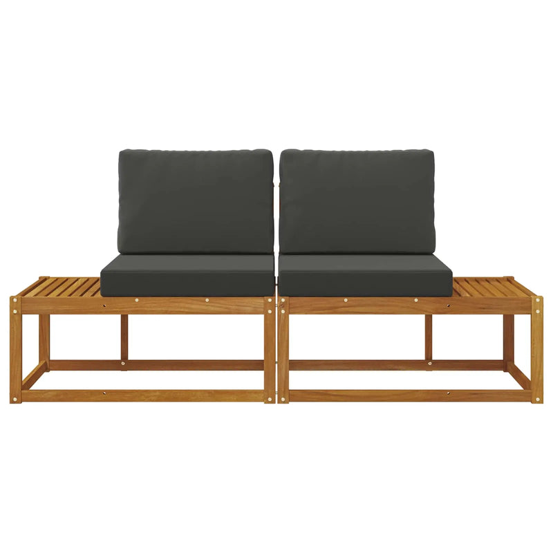 Outdoor End Sofa with Cushion 2 Piece Natural and Anthracite