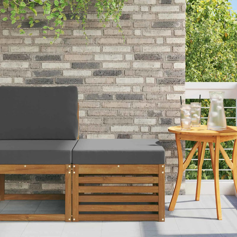 Outdoor Footstool Solid Acacia Wood Natural
