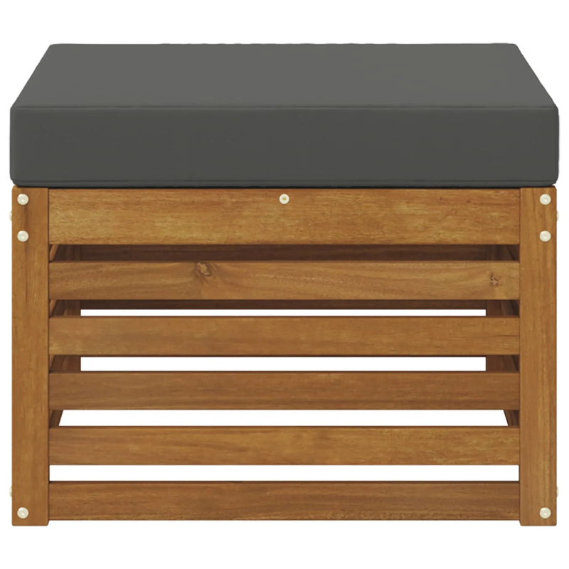 Outdoor Footstool Solid Acacia Wood Natural