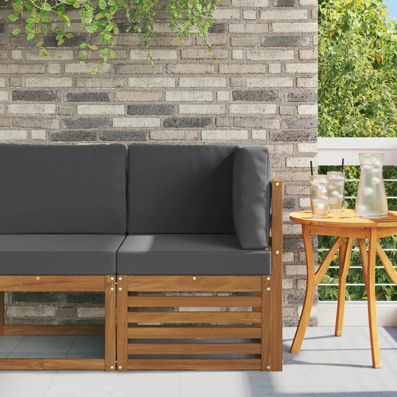 Outdoor Corner Sofa Solid Acacia Wood Natural