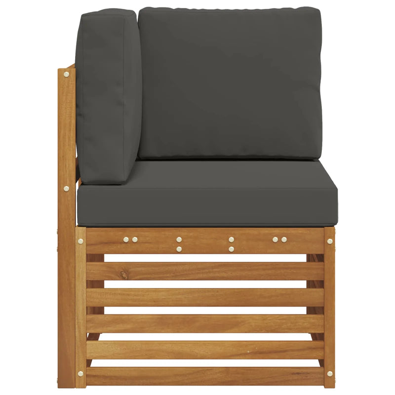 Outdoor Corner Sofa Solid Acacia Wood Natural