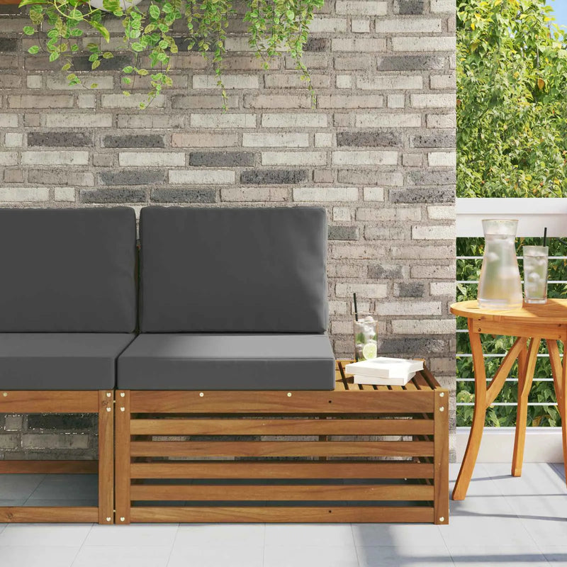 Outdoor End sofa Natural 91 x 63 x 73 cm Solid Acacia Wood