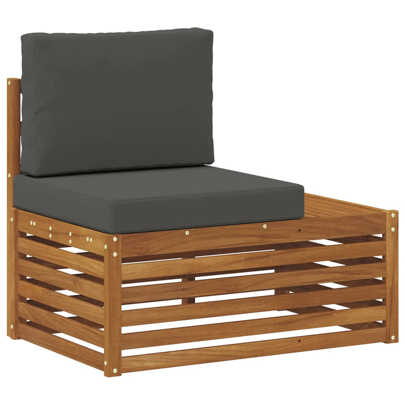 Outdoor End sofa Natural 91 x 63 x 73 cm Solid Acacia Wood