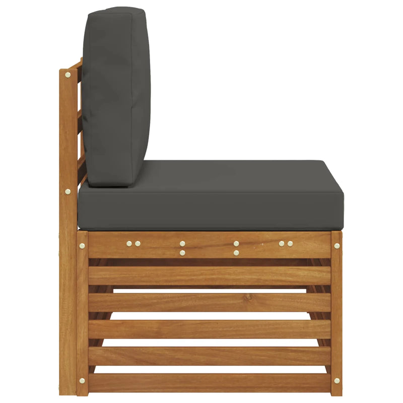 Outdoor End sofa Natural 91 x 63 x 73 cm Solid Acacia Wood