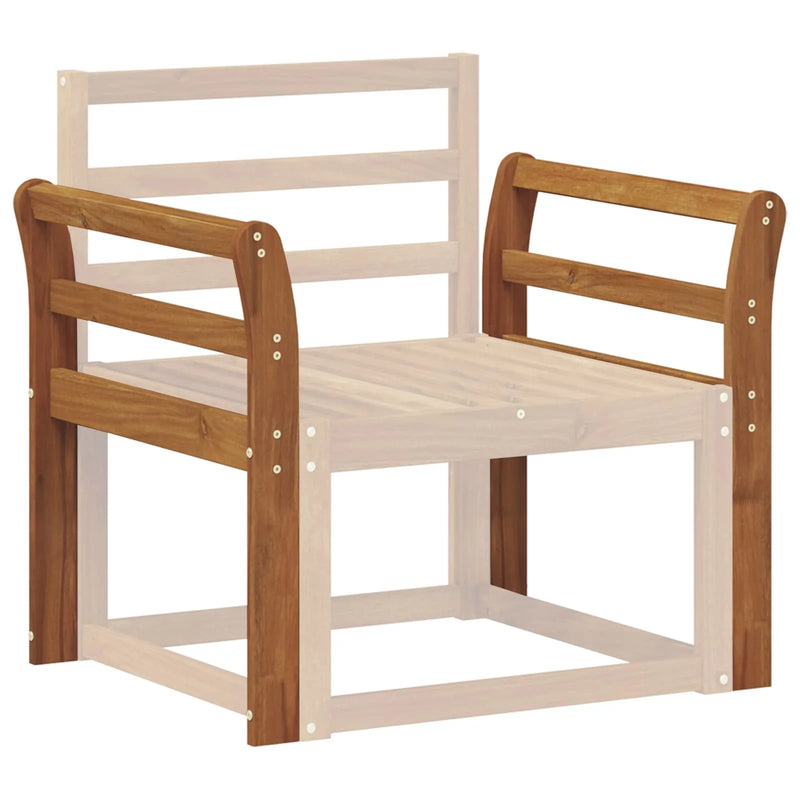 Armrest 2 pcs Natural 58.5 x 8 x 60 cm Solid Acacia Wood