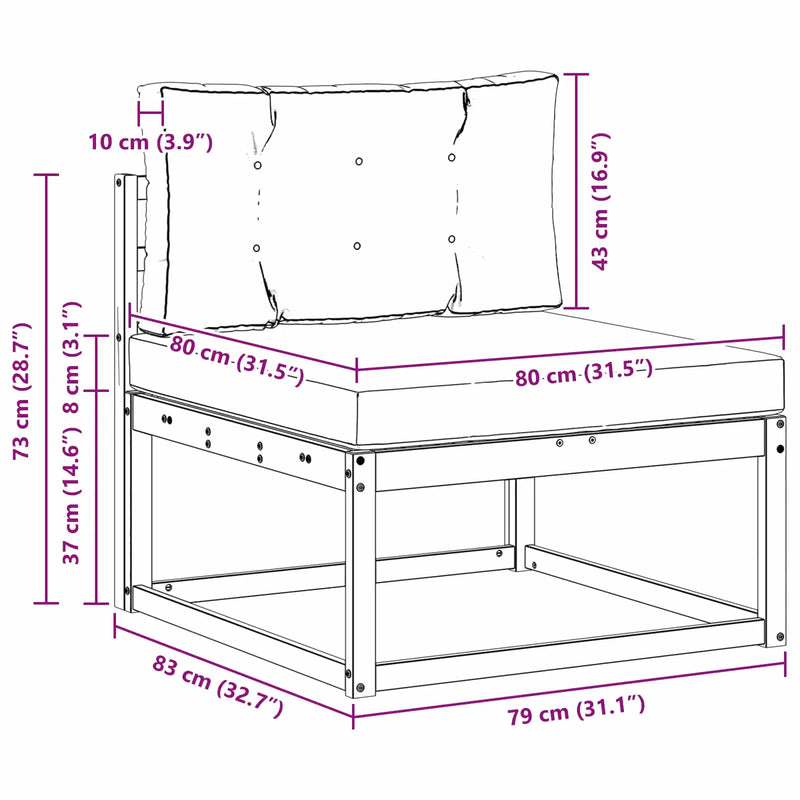 Outdoor Middle Sofa Natural