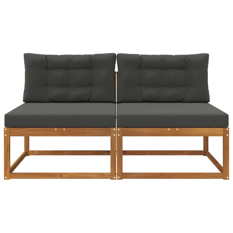 Outdoor Middle Sofa with Cushion 2 Piece Natural